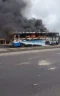 A BRT bus reportedly set ablaze by an angry mob after a commercial motorcyclist was killed at Ogolonto bus stop in Ikorodu, Lagos. Credit: X | kinglammyjames