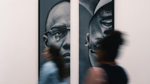 Vue d'une œuvre exposée durant « Amilcar Cabral, pour un humanisme radical », à la Maison des mondes africains à Paris, en octobre 2026.