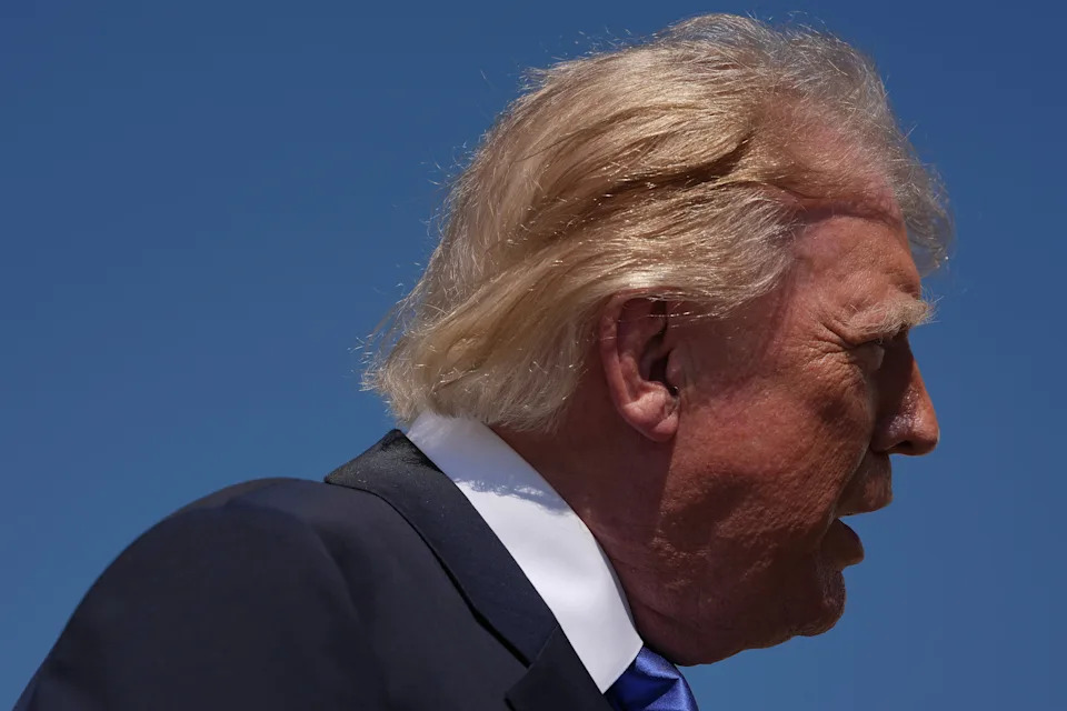 Trump's hair was noticeably thinner and lighter on Sep. 9. / Andrew Harnik / Getty Images