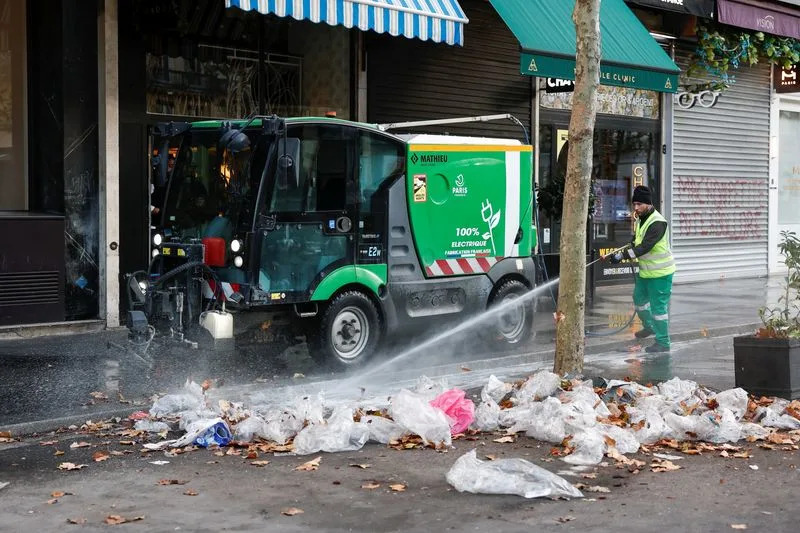 Aftermath of clashes during a national day of protests against the cost of living and rising fuel prices, in Paris