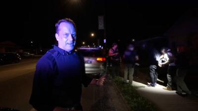 Correspondent Quentin Sommerville witnesses suspect being arrested