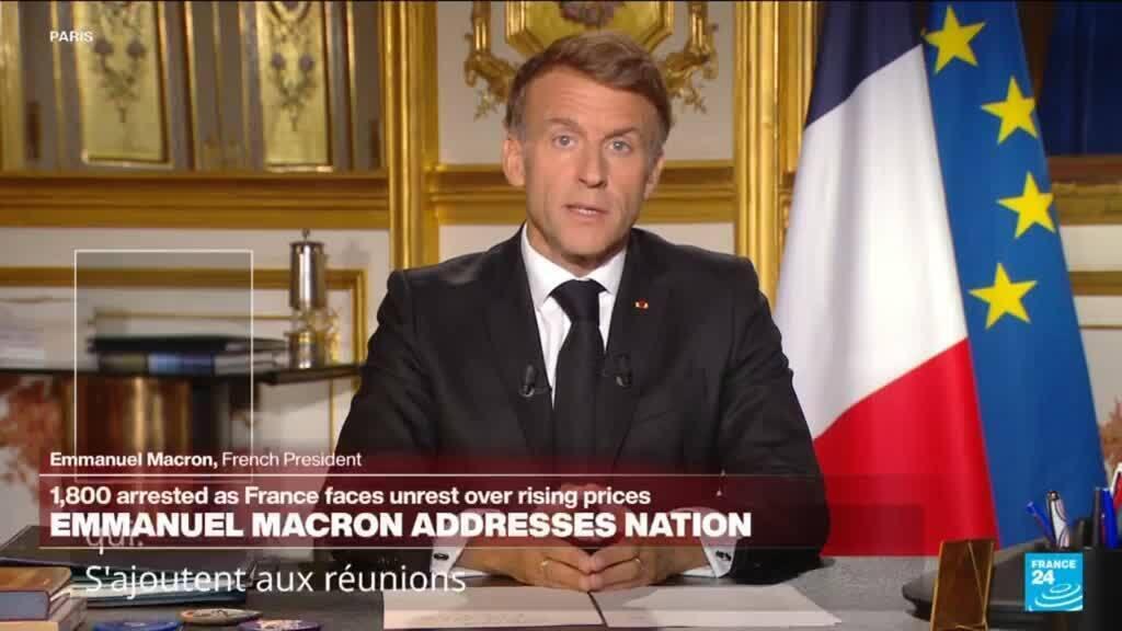 French President Emmanuel Macron during an address to the nation on October 18, 2026