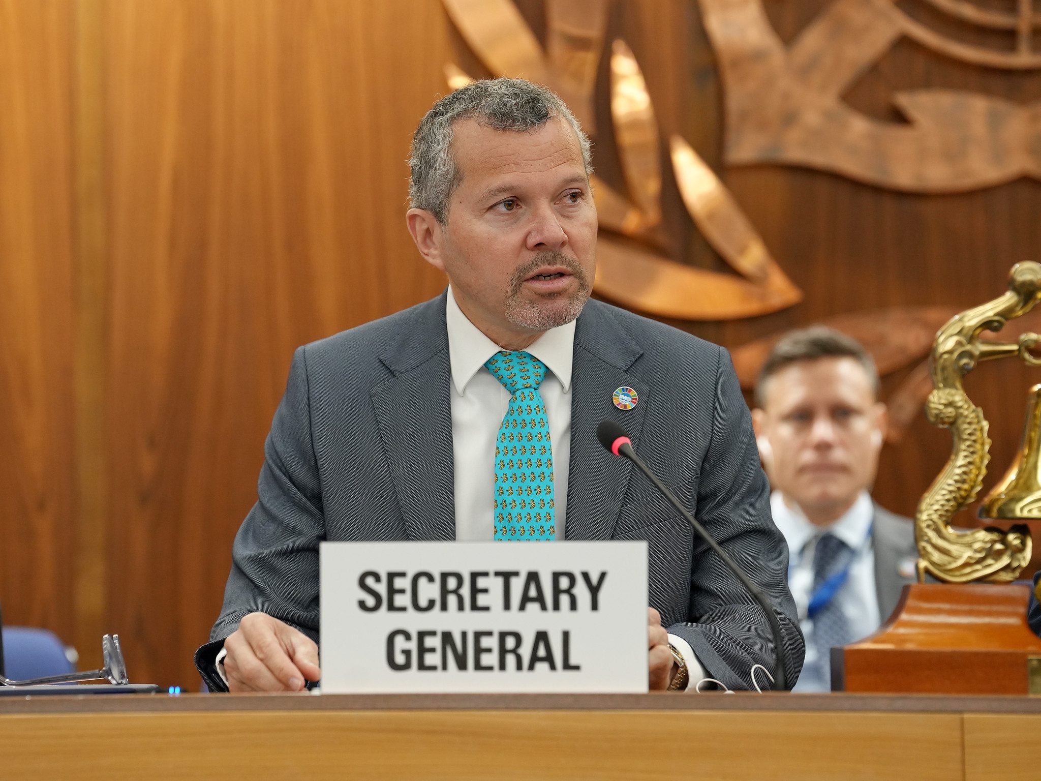 IMO Secretary-General Arsenio Dominguez opens the IMO Marine Environment Protection Committee (MEPC) 84th Session at IMO Headquarters in London