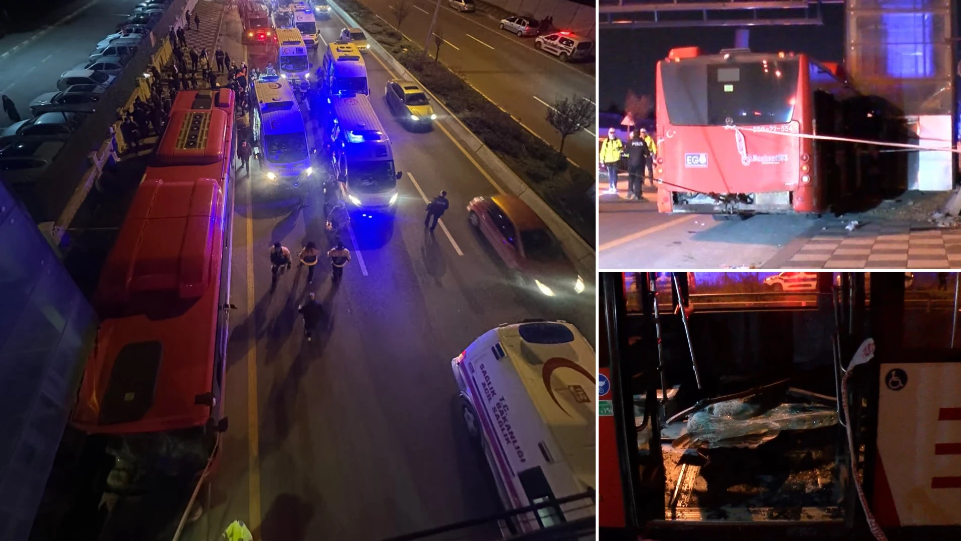 Ankara'da can pazarı: EGO otobüsü üst geçide çarptı, 24 kişi yaralandı