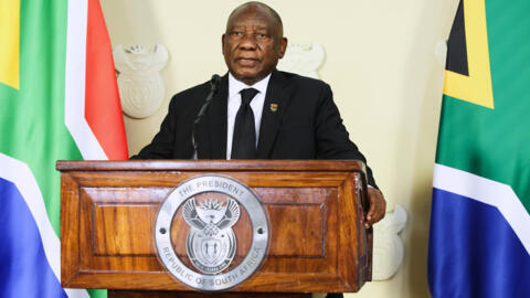 Le président sud-africain Cyril Ramaphosa s’adresse à la nation depuis Pretoria, en Afrique du Sud, le 29 septembre 2026.