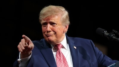President Trump speaks during a campaign rally in Park City, Kan., Oct. 19.