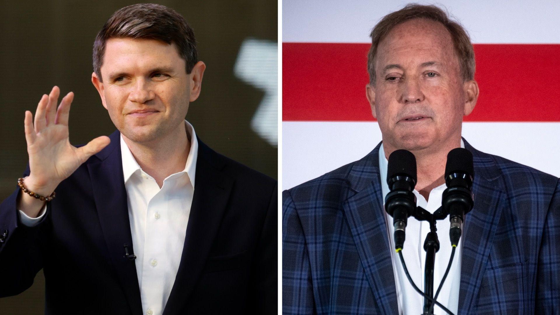 James Talarico (left) and Ken Paxton 