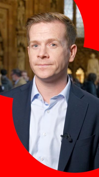 Nick Eardley stood in central lobby of Houses of Parliament