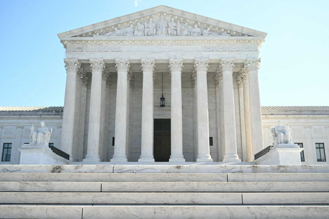 A view of the U.S. Supreme Court in Washington, DC, on October 14, 2026.
