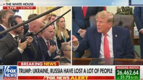 Donald Trump speaking to press in the Oval Office