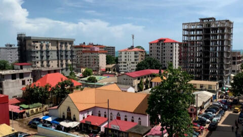 Vue aérienne de la ville de Conakry, Guinée.