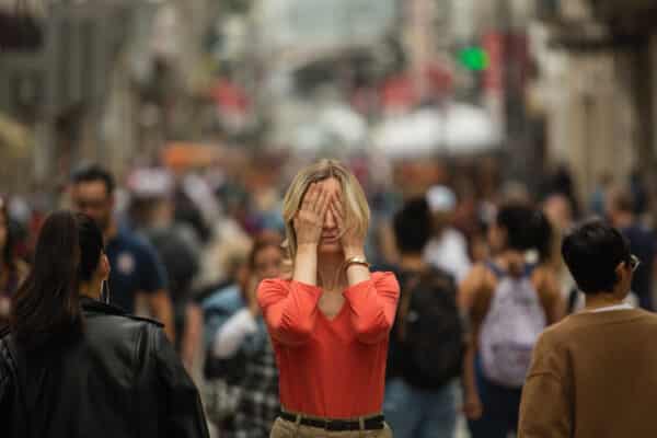 stressed in public