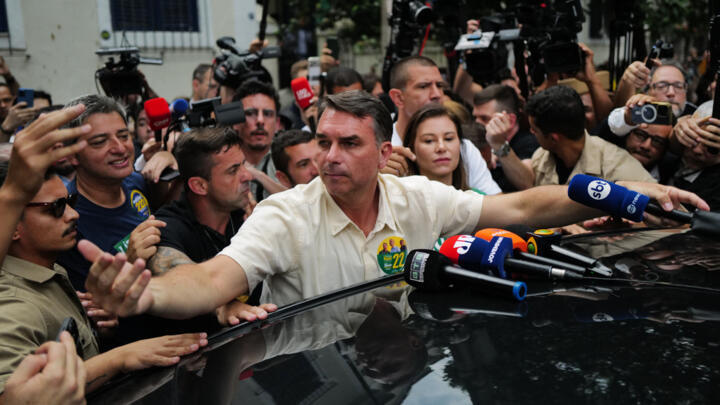Flavio Bolsonaro after voting during the general elections in Rio de Janeiro, on October 4, 2026