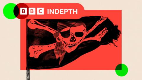 A treated image of a pirate flag
