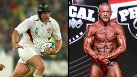 Phil Vickery playing for England at the 2003 Rugby World Cup and competing at the Physical Culture Association show in Hull in 2026
