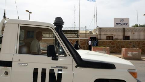 Un véhicule de la mission de l'ONU au Sahara occidental (Minurso), le 13 mai 2013, à Laâyoune.