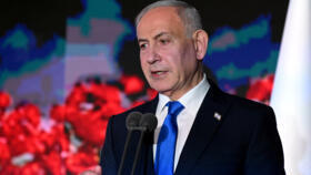 Israeli Prime Minister Benjamin Netanyahu speaks at a ceremony to mark three years since the October 7 attack by Hamas on Monday, October 5, 2026