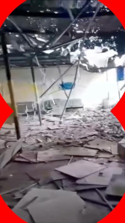 The inside of a hospital in Sudan damaged in the war 